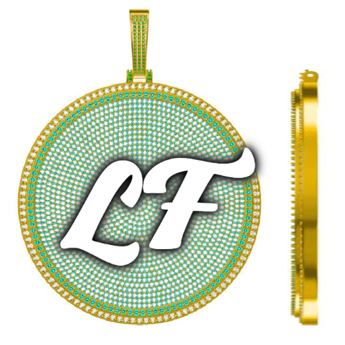 CUSTOM LETTER NECKLACE 3D BIG DISC