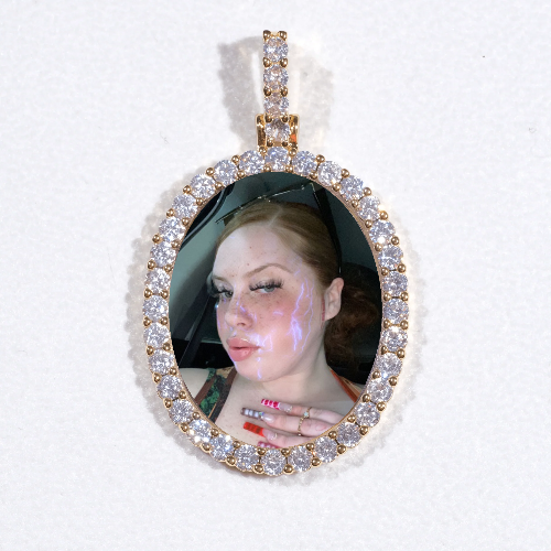 3D Oval Custom Picture Pendant