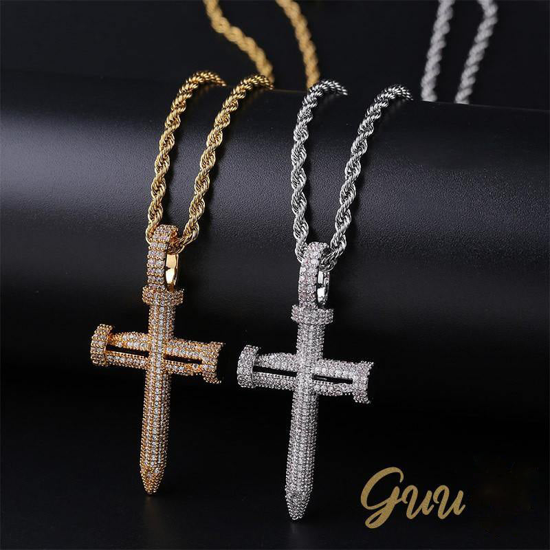 18K Gold-Plated AAA CZ Cross Pendant - The GUU Shop