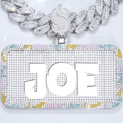 CUSTOM LETTER NECKLACE 3D COLORFUL SQUARE