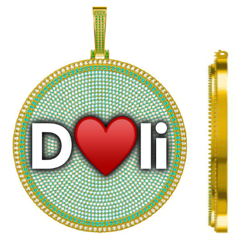 CUSTOM LETTER NECKLACE 3D BIG DISC
