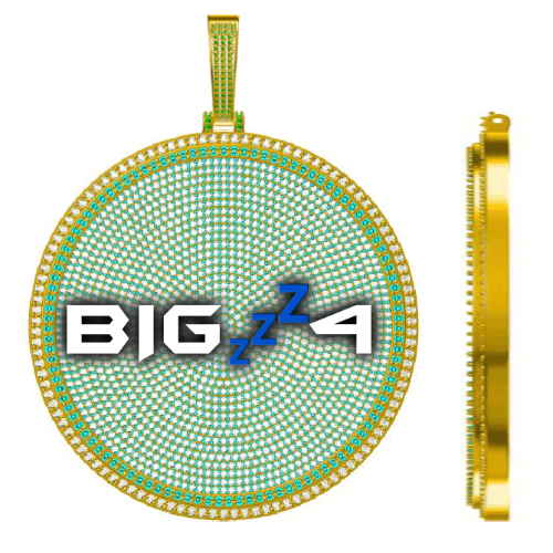 CUSTOM LETTER NECKLACE 3D BIG DISC