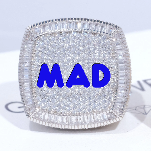 CUSTOM LETTER 3D ICED RING