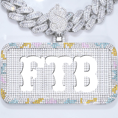 CUSTOM LETTER NECKLACE 3D COLORFUL SQUARE