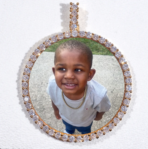LARGE 3D CIRCLE CUSTOM PICTURE PENDANT