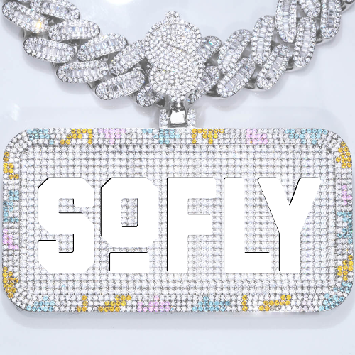 CUSTOM LETTER NECKLACE 3D COLORFUL SQUARE