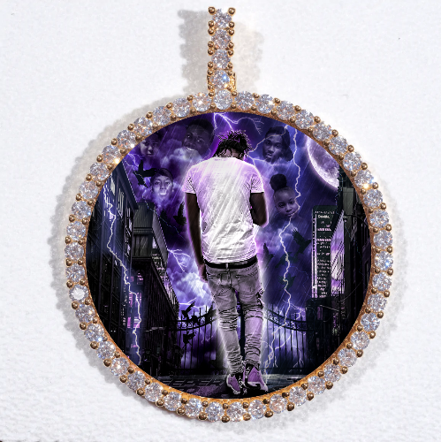 LARGE 3D CIRCLE CUSTOM PICTURE PENDANT