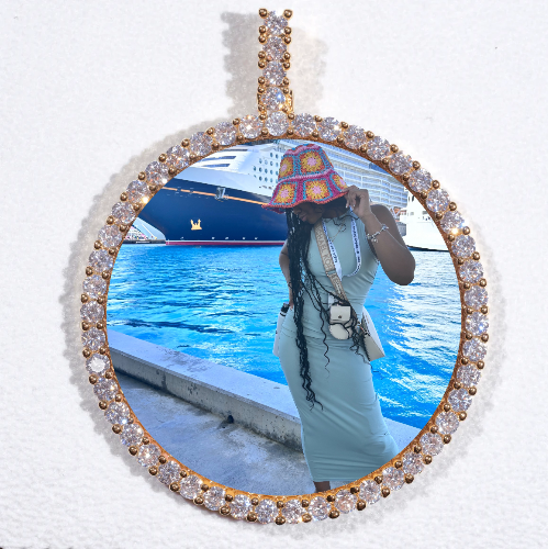 LARGE 3D CIRCLE CUSTOM PICTURE PENDANT
