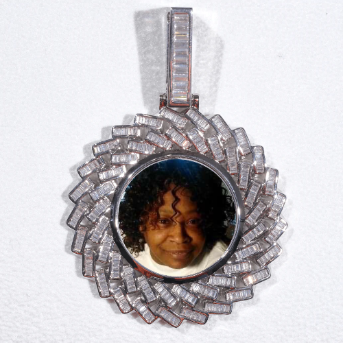 Large 3D Baguette Custom Picture Pendant