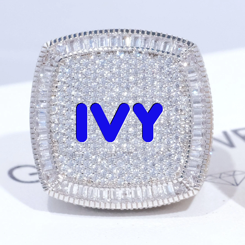 CUSTOM LETTER 3D ICED RING