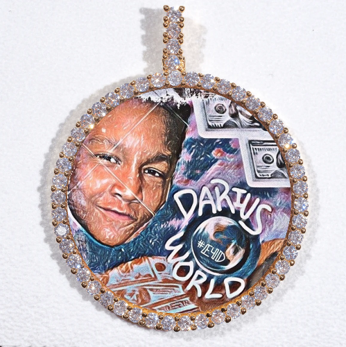 LARGE 3D CIRCLE CUSTOM PICTURE PENDANT