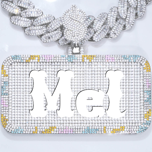 CUSTOM LETTER NECKLACE 3D COLORFUL SQUARE