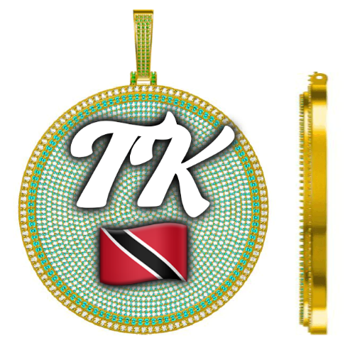 CUSTOM LETTER NECKLACE 3D BIG DISC