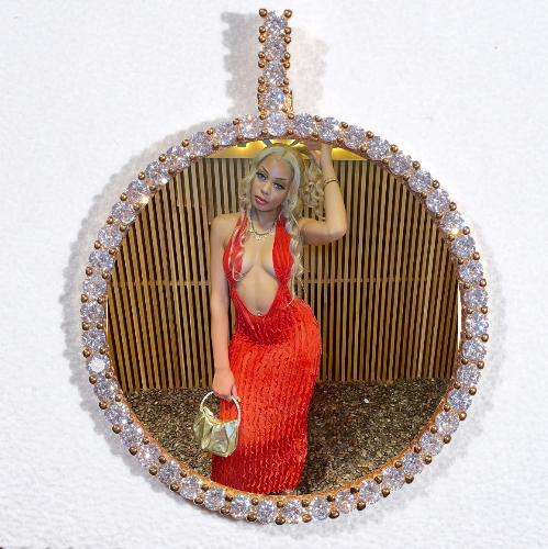 LARGE 3D CIRCLE CUSTOM PICTURE PENDANT