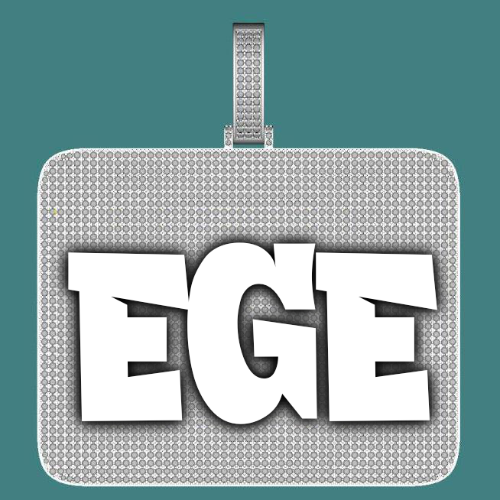 CUSTOM LETTER NECKLACE 3D BIG SQUARE