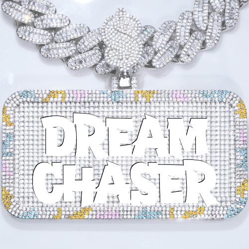 CUSTOM LETTER NECKLACE 3D COLORFUL SQUARE