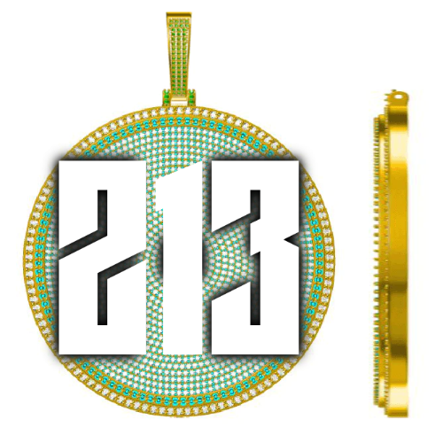 CUSTOM LETTER NECKLACE 3D BIG DISC