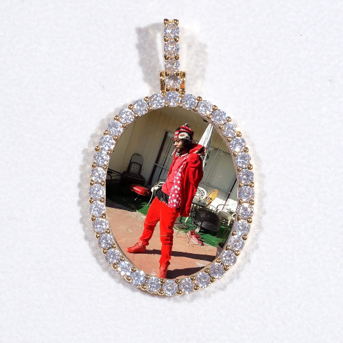 3D Oval Custom Picture Pendant