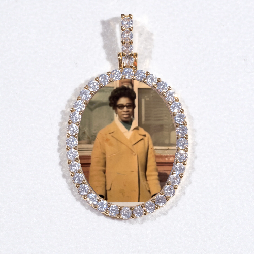 3D Oval Custom Picture Pendant