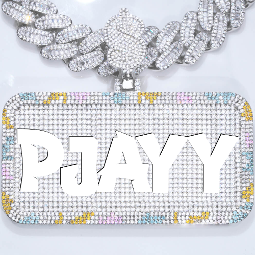 CUSTOM LETTER NECKLACE 3D COLORFUL SQUARE