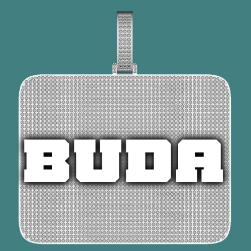 CUSTOM LETTER NECKLACE 3D BIG SQUARE
