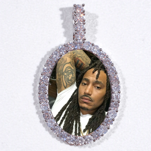 Large 3D Oval Custom Picture Pendant