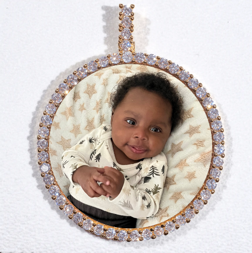 LARGE 3D CIRCLE CUSTOM PICTURE PENDANT