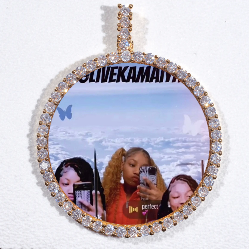 LARGE 3D CIRCLE CUSTOM PICTURE PENDANT