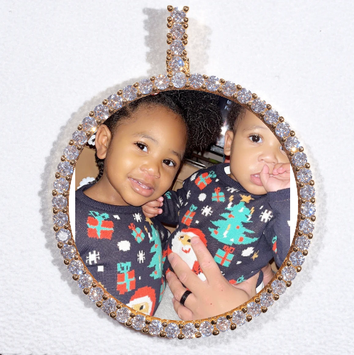 LARGE 3D CIRCLE CUSTOM PICTURE PENDANT