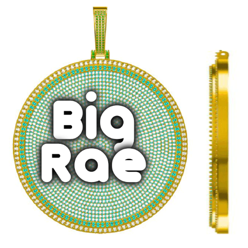 CUSTOM LETTER NECKLACE 3D BIG DISC