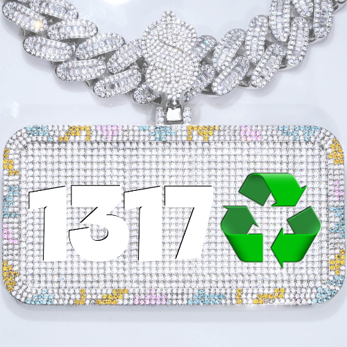 CUSTOM LETTER NECKLACE 3D COLORFUL SQUARE