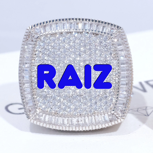 CUSTOM LETTER 3D ICED RING
