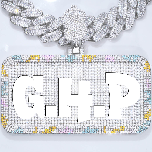 CUSTOM LETTER NECKLACE 3D COLORFUL SQUARE
