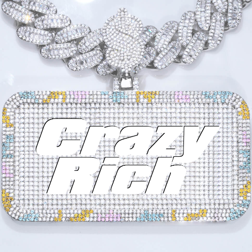CUSTOM LETTER NECKLACE 3D COLORFUL SQUARE