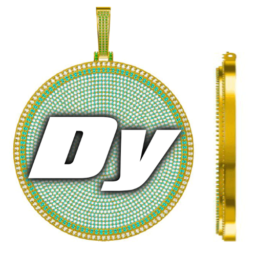 CUSTOM LETTER NECKLACE 3D BIG DISC
