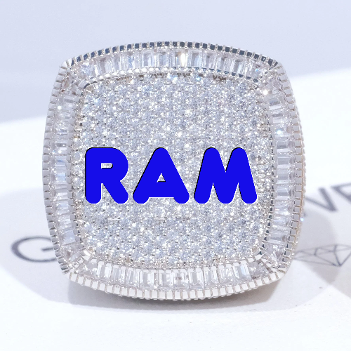 CUSTOM LETTER 3D ICED RING