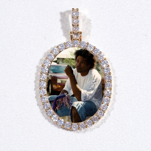 3D Oval Custom Picture Pendant