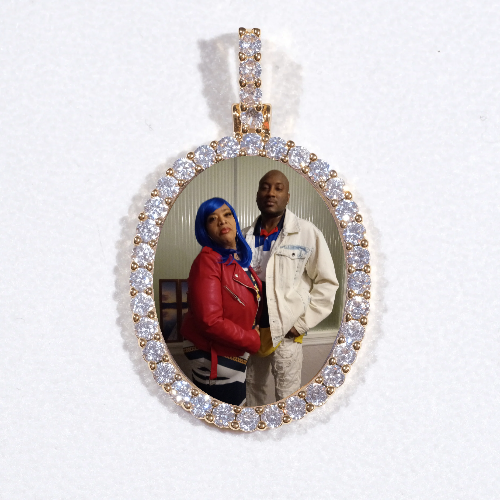 3D Oval Custom Picture Pendant