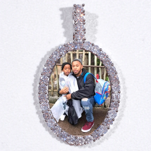 Large 3D Oval Custom Picture Pendant