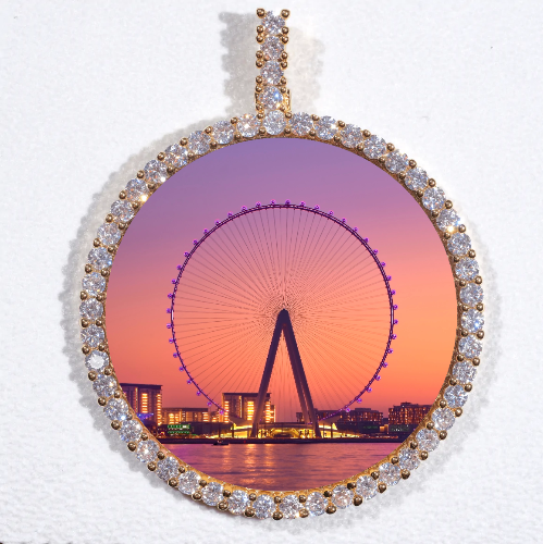 LARGE 3D CIRCLE CUSTOM PICTURE PENDANT