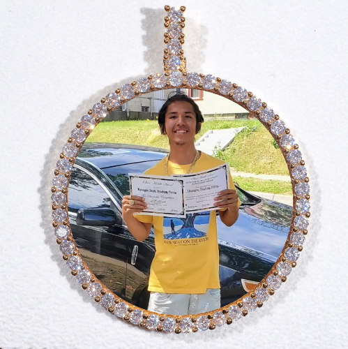 LARGE 3D CIRCLE CUSTOM PICTURE PENDANT