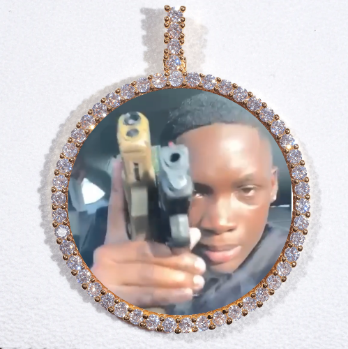 LARGE 3D CIRCLE CUSTOM PICTURE PENDANT