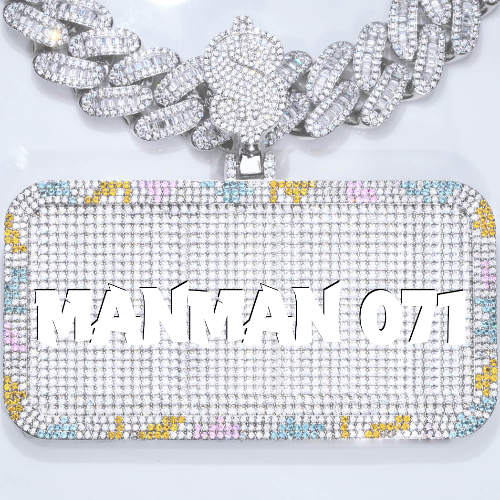 CUSTOM LETTER NECKLACE 3D COLORFUL SQUARE