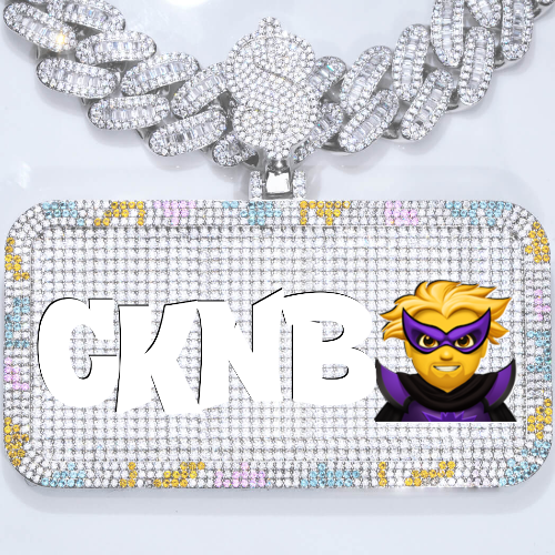 CUSTOM LETTER NECKLACE 3D COLORFUL SQUARE