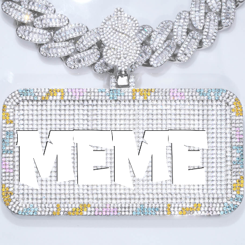 CUSTOM LETTER NECKLACE 3D COLORFUL SQUARE