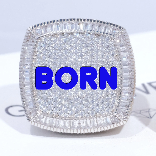CUSTOM LETTER 3D ICED RING