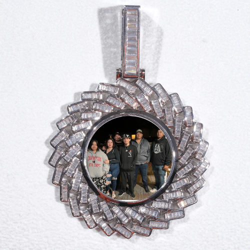 Large 3D Baguette Custom Picture Pendant