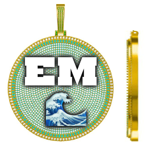 CUSTOM LETTER NECKLACE 3D BIG DISC