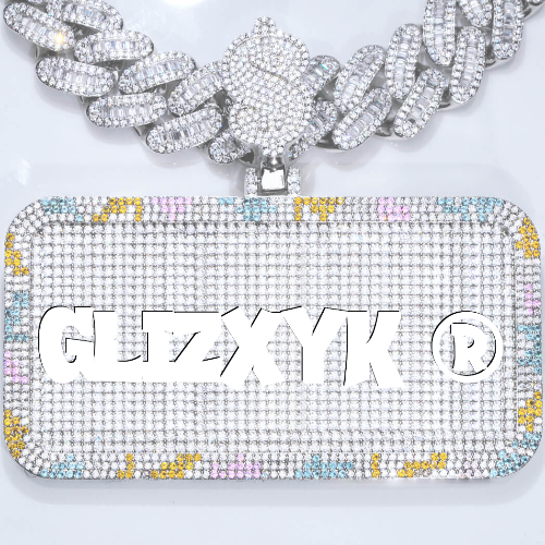 CUSTOM LETTER NECKLACE 3D COLORFUL SQUARE