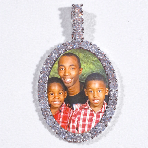 Large 3D Oval Custom Picture Pendant